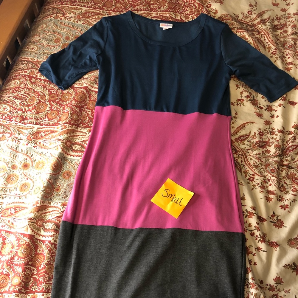 LuLaRoe size xsmall color block dress